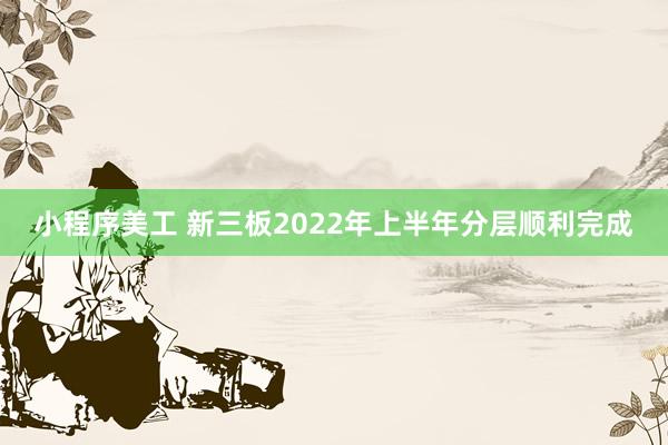 小程序美工 新三板2022年上半年分层顺利完成