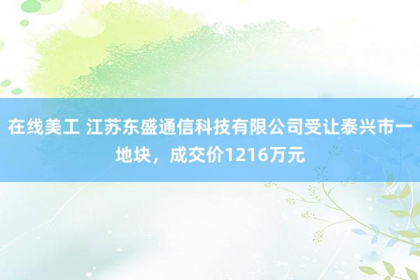 在线美工 江苏东盛通信科技有限公司受让泰兴市一地块，成交价1216万元