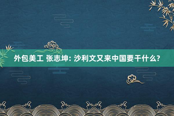 外包美工 张志坤: 沙利文又来中国要干什么?